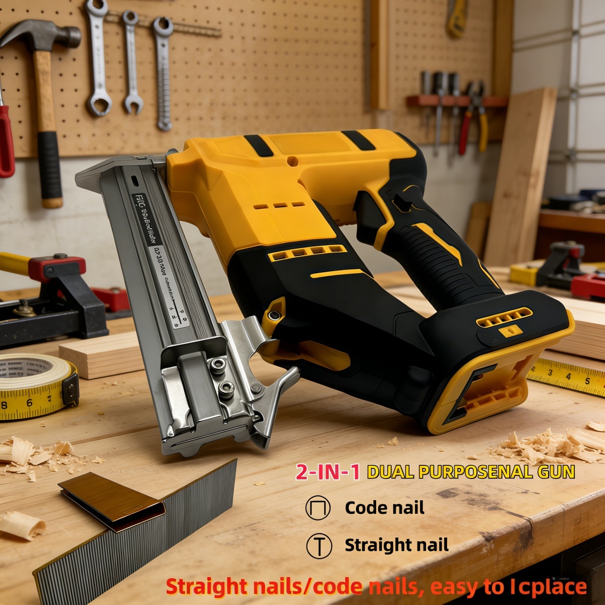 Nail Gun Brad - 2-IN-1 브러시리스 무선 브래드 네일건 직선