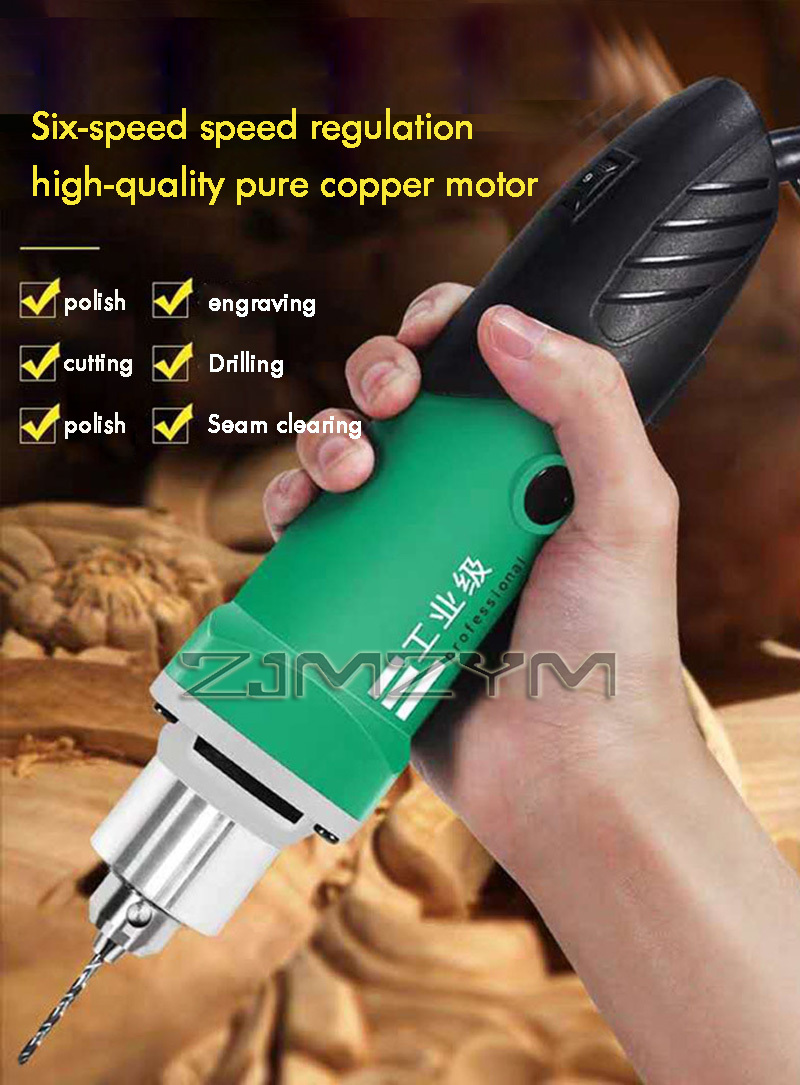 Power Tools Excel - 6단 변속 고출력 조각기 전기 드릴