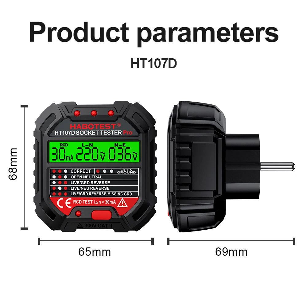 HT106/HT107 디지털 콘센트 소켓 감지기 전압  - Power Tools Uk Review 리뷰 및 가격
