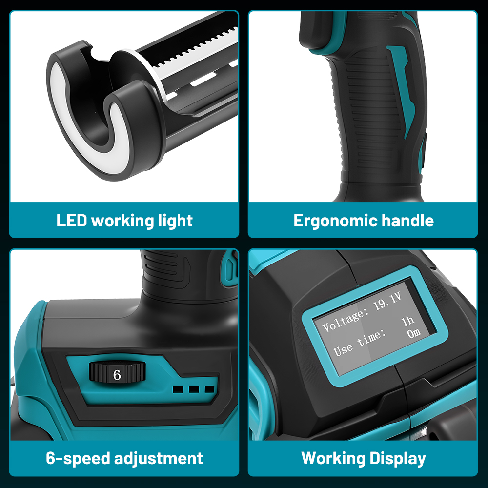 6 속도 무선 전기 접착제 총 실리콘 유리 접착제 코킹 - Power Tools Makita 리뷰 및 가격