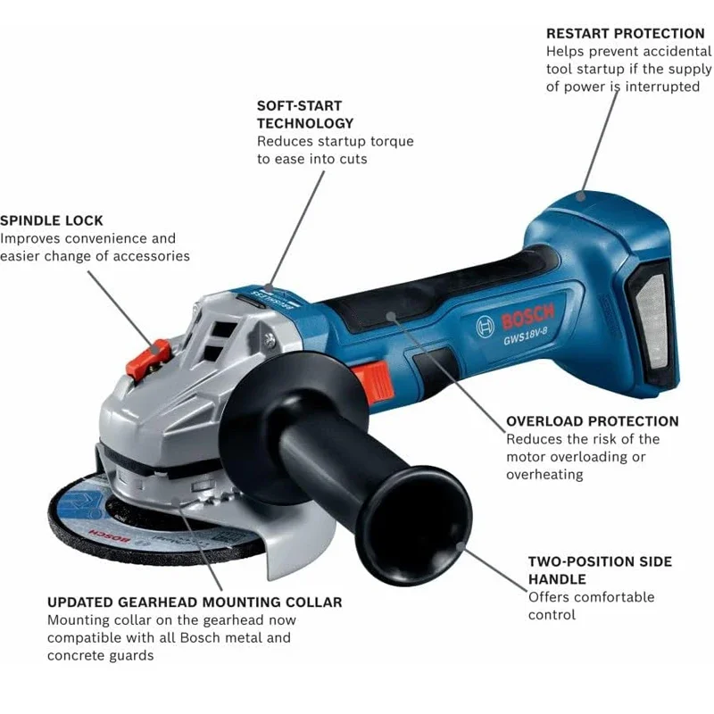 BOSCH GWS 18V-8 무선 앵글 그라인더 18V - Power Tools Professional 리뷰 및 가격
