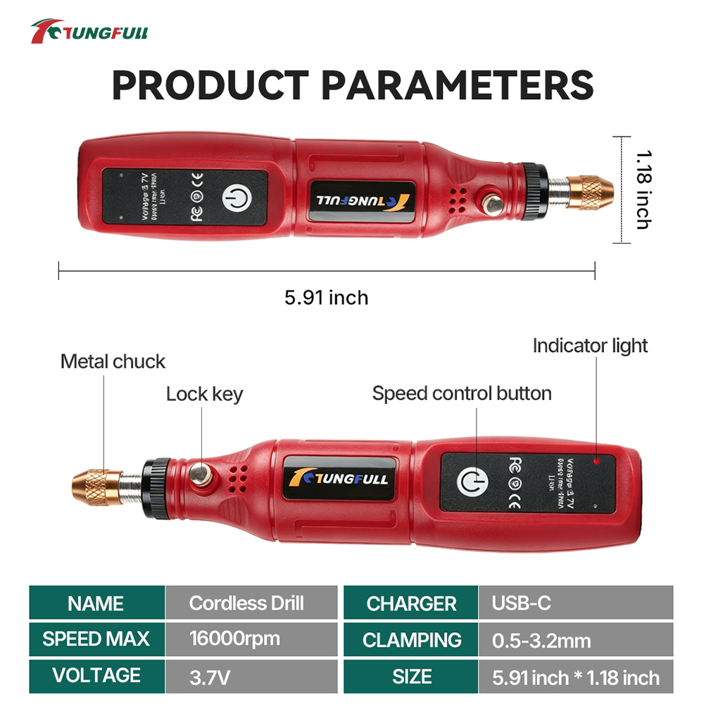TUNGFULL 3.7V 무선 로터리 공구 USB 미니 - Power Tools Ingco 리뷰 및 가격