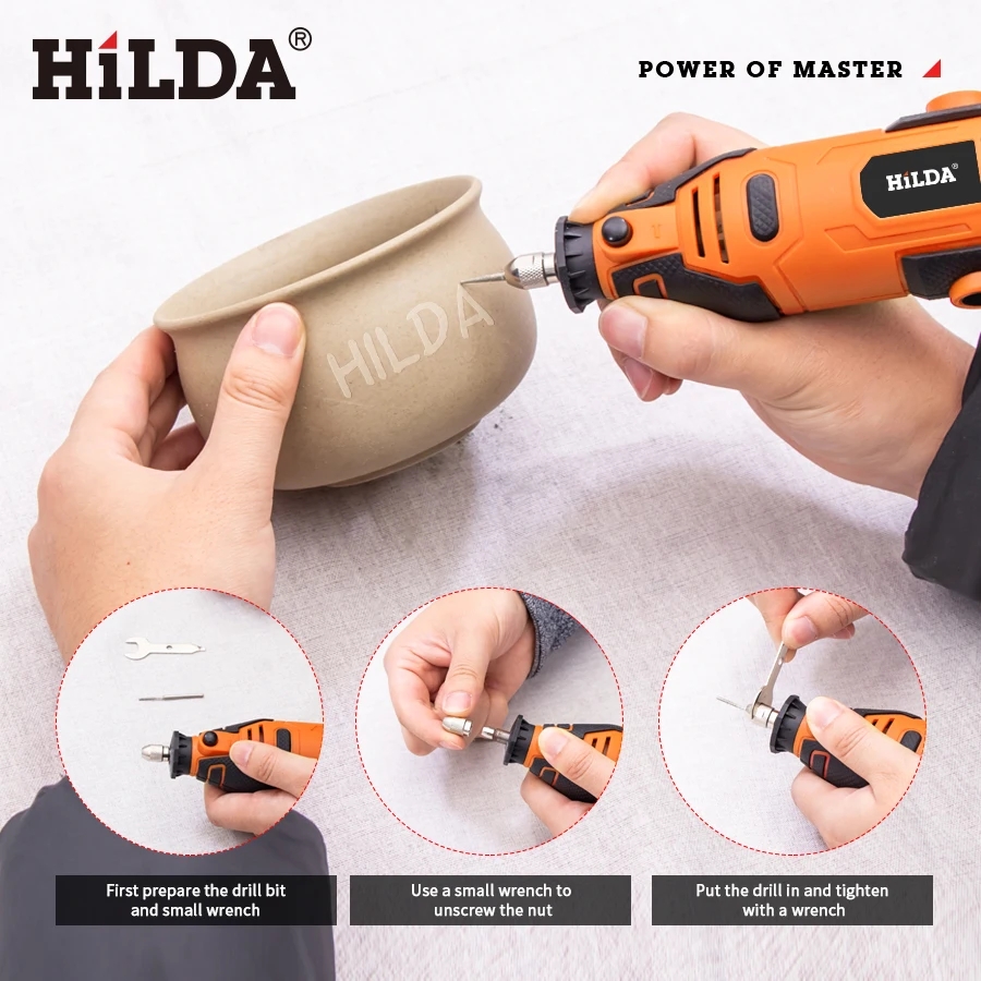 HILDA 200W 조각사 전기 드릴 조각 Dremel - Power Tools Ingco 리뷰 및 가격