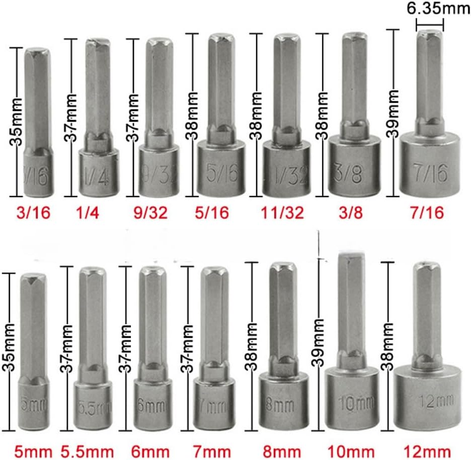 9/14pcs 육각 샹크 파워 너트 드라이버 드릴 비트 - Power Tools Excel 리뷰 및 가격